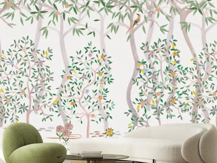 Papier peint montagne transformez votre salon en un véritable havre de paix