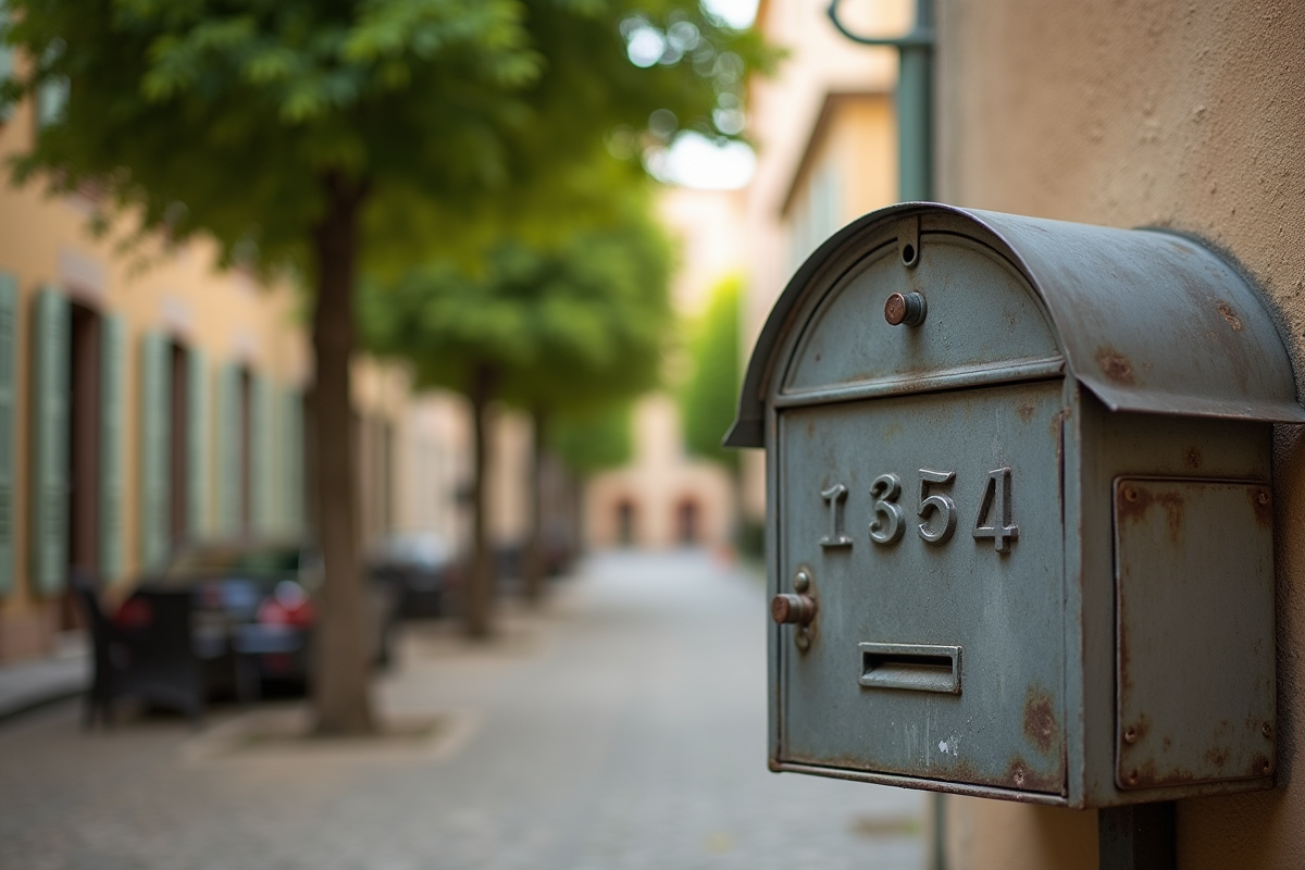 Boîte aux lettres en métal avec code postal à Aix en Provence