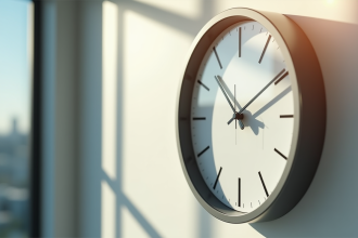 Horloge moderne indiquant deux heures lumineuses