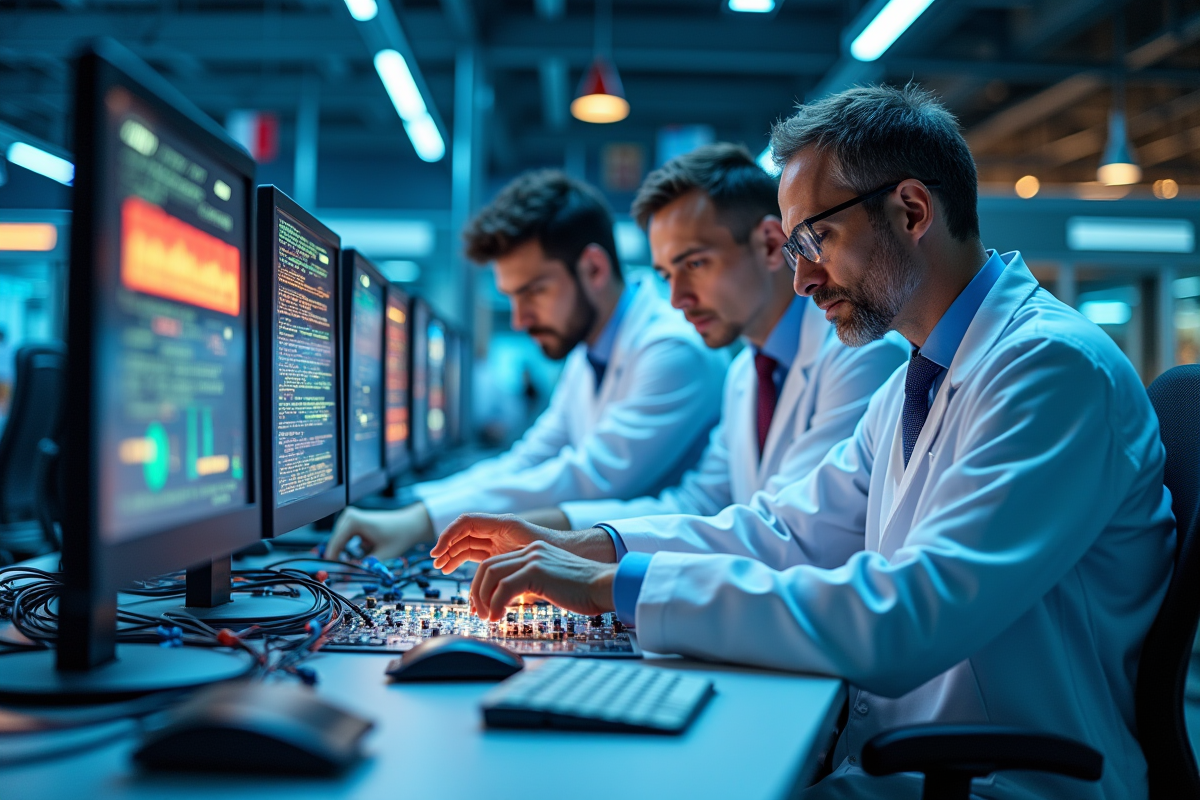 Laboratoire de recherche moderne avec ordinateur quantique