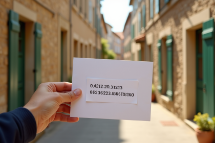 Main tenant une enveloppe avec adresse à Aix en Provence