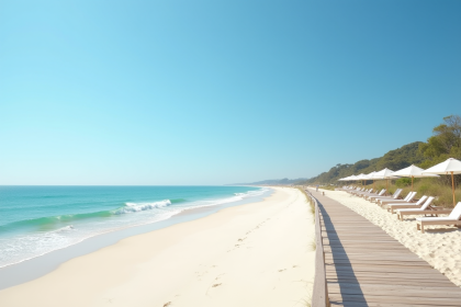 Plage de sable blanc à Praia da Comporta Portugal avec vagues turquoise