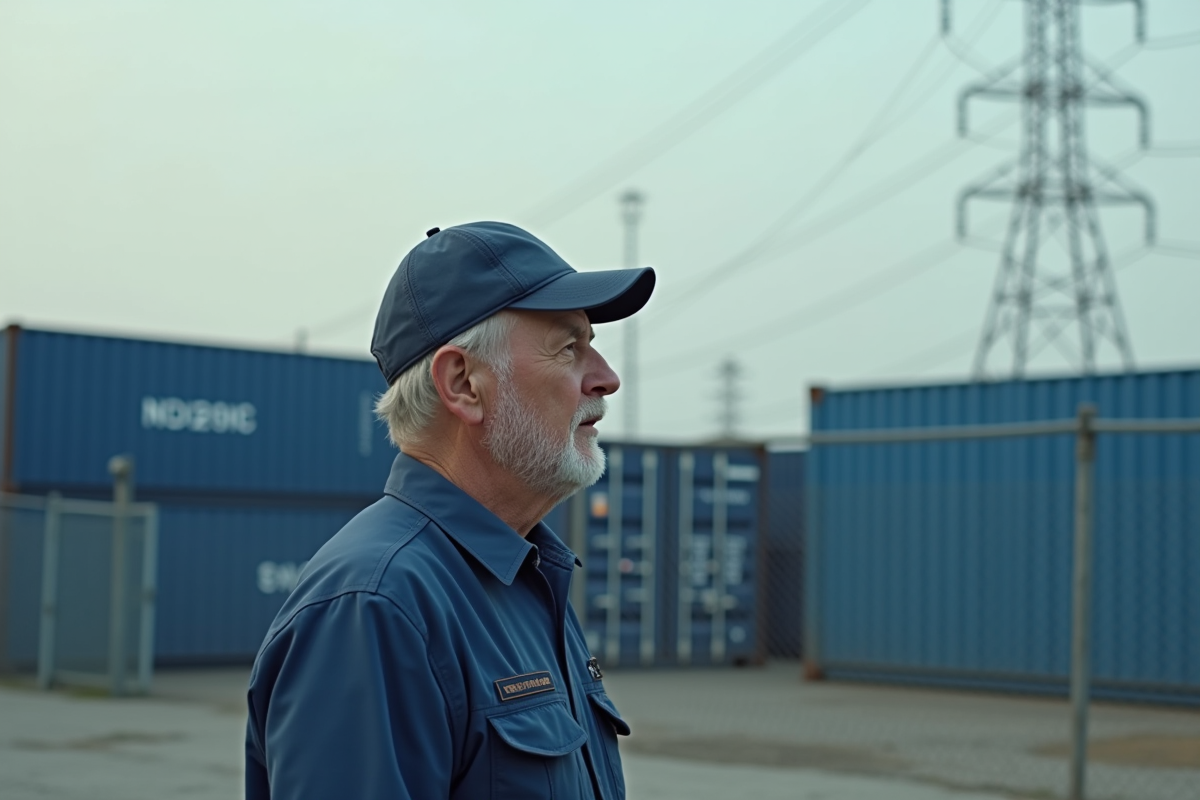 Technicien expérimenté dans un site de stockage d